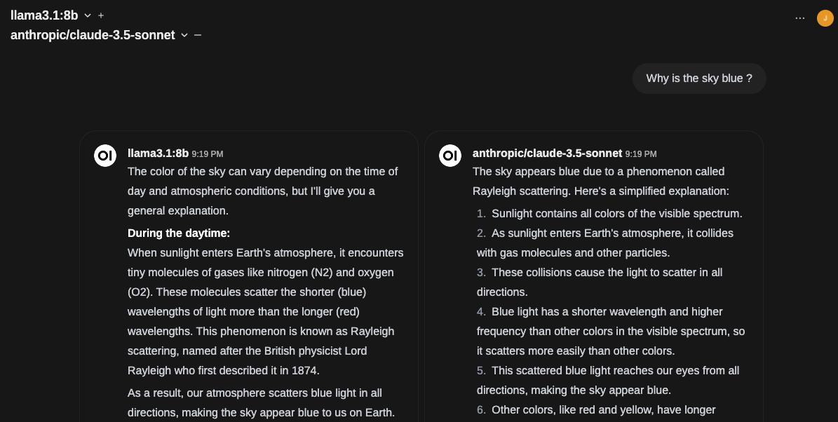 OpenwebUI compare